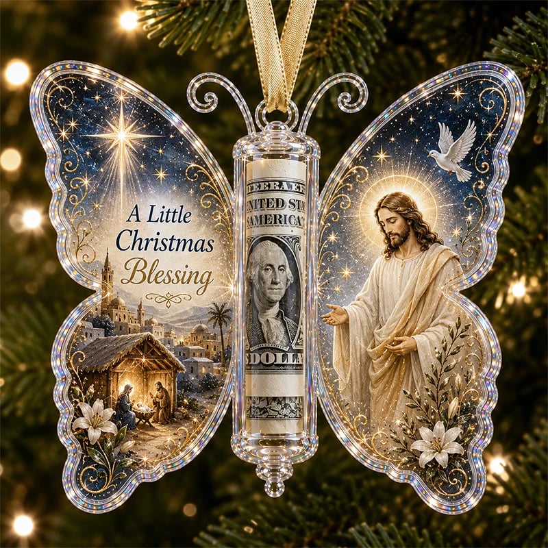 🦋💵 Adorno Mariposa Regalo Dinero de Navidad – Portadinero de Recuerdo Festivo 🎄✨