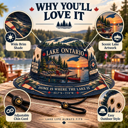 🔥🍁Lake Ontario Boonie Hat – Made for Lakeside Days (🧢100% Cotton)