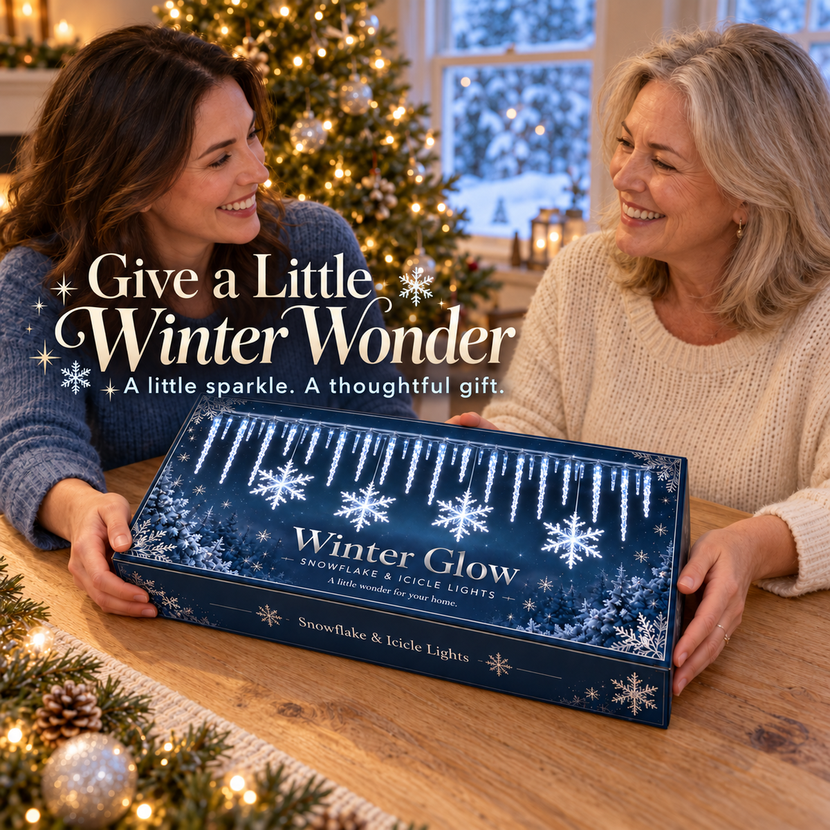 ❄️ Winter Glow – Snowflake & Icicle Christmas Lights ✨