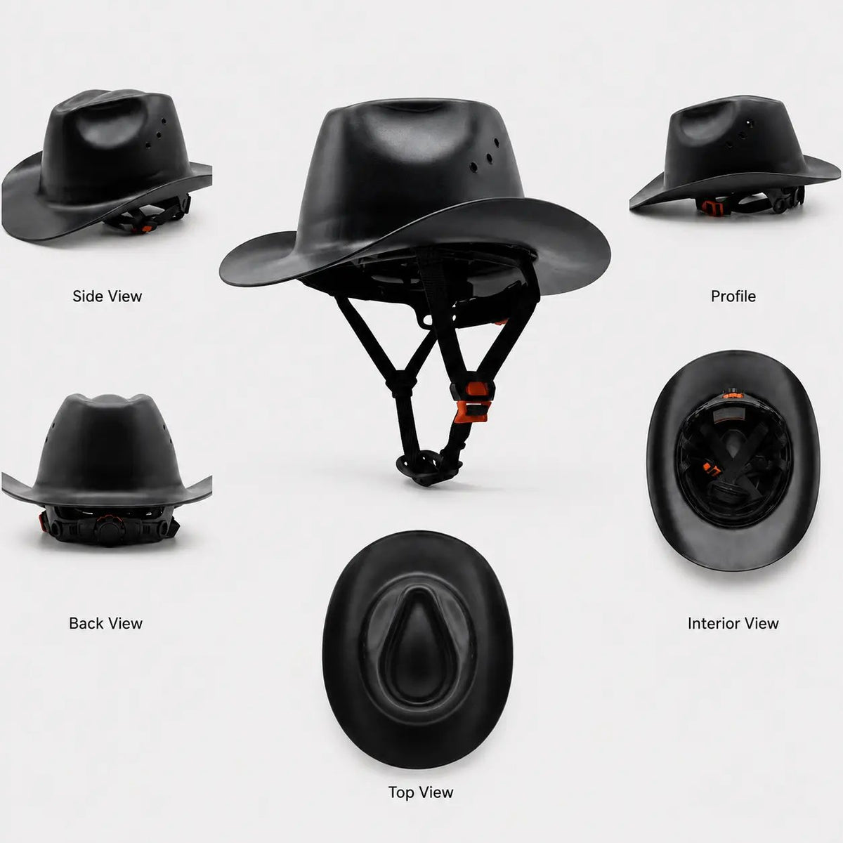 🤠Cowboy-Style Hard Hat – Wide Brim Safety Helmet with Chin Strap🛡️