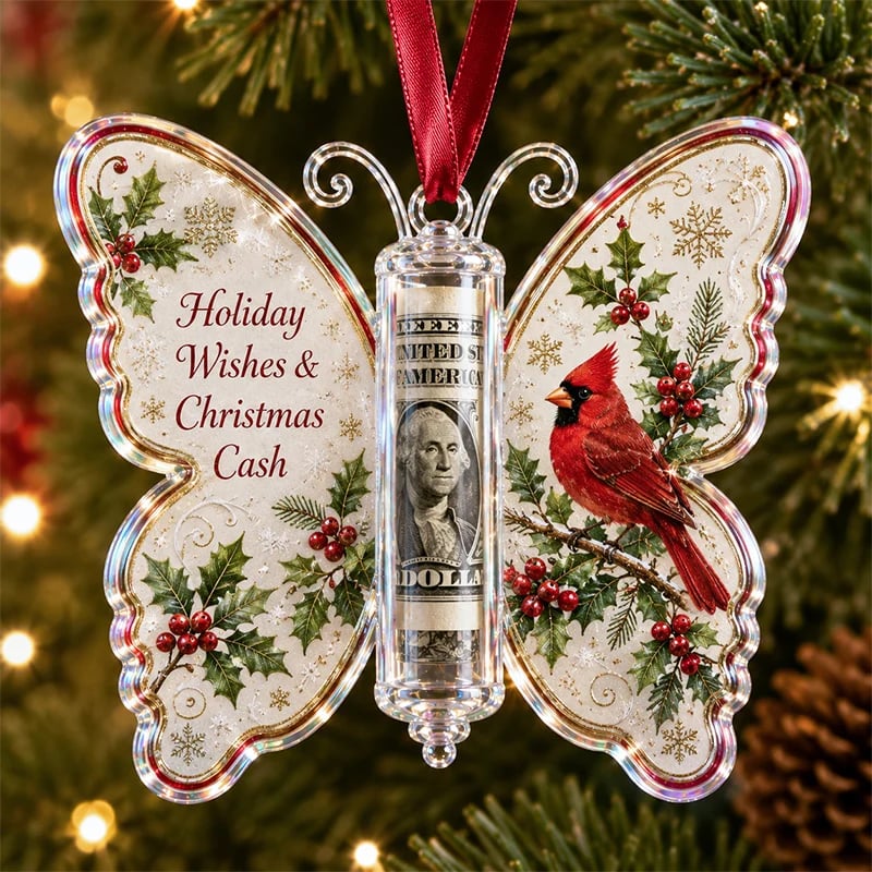 🦋💵 Adorno Mariposa Regalo Dinero de Navidad – Portadinero de Recuerdo Festivo 🎄✨