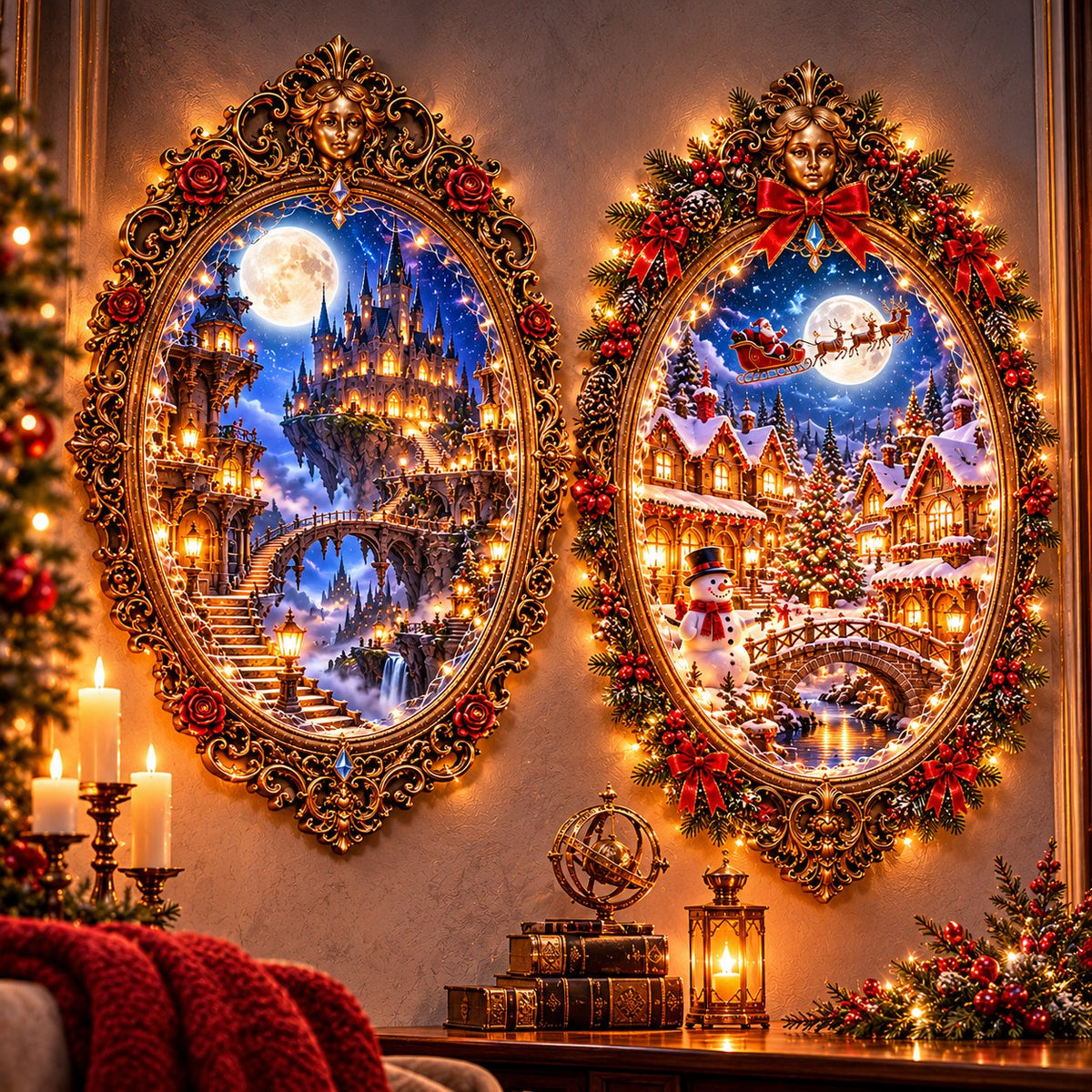 ✨Enchanted Christmas Village™ – Magical Lighted Christmas Wall Art