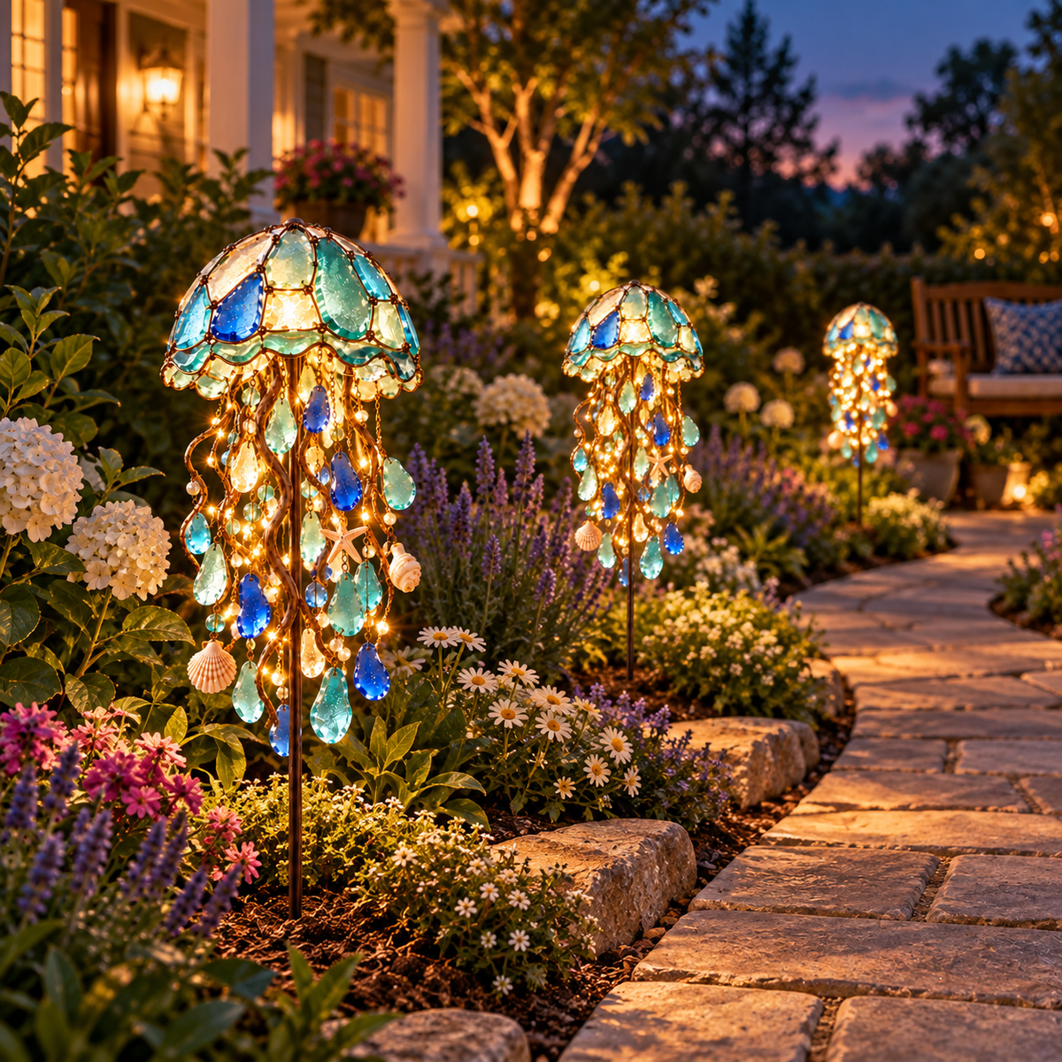 🌊✨Ocean Whispers – Solar Jellyfish Garden Light