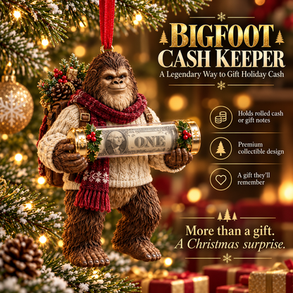 🎄👣 Bigfoot Cash Keeper™ – 15 Funny Christmas Cash Holder Ornaments 💵🎁