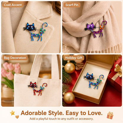 🐱 Broche de gato de dibujos animados – Un toque de fantasía para tus conjuntos