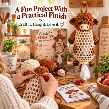 🧶Crochet Animal Bag Holder Kit – Cute & Functional DIY Home Storage