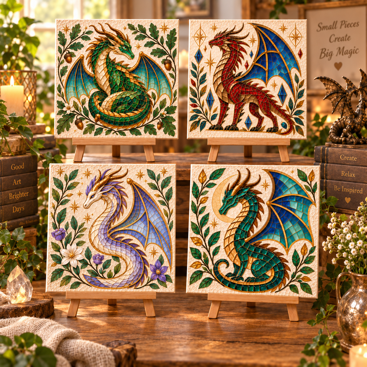 🐉✨ Enchanted Dragon™ DIY Mosaic Art Kit – A Magical Craft to Create & Display