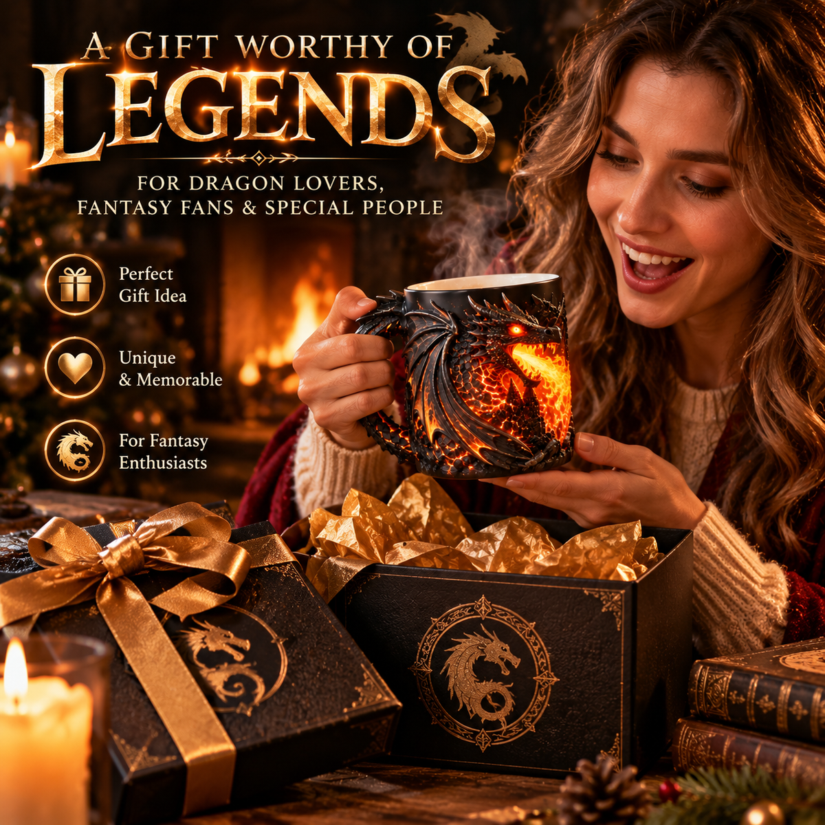 🐉Awaken the Dragon 3D Heat-Reveal Mug – 🔥Color-Changing Fantasy Coffee Cup