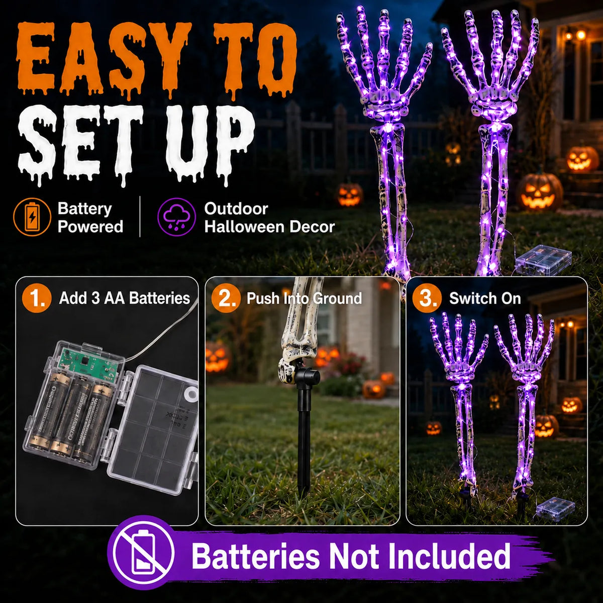 💀Skeletthand-Lichter – Verleihen Sie Ihrem Halloween-Weg einen gruseligen Glanz!🎃✨