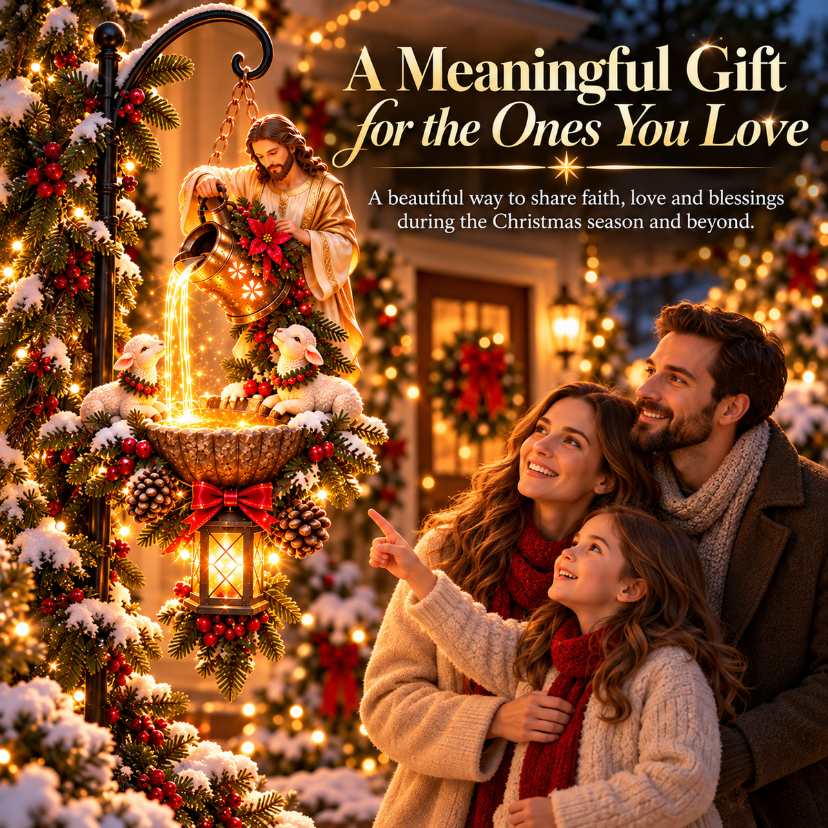 🔥Last Day 50% OFF-✝️ Pouring His Love — Jesus & Lambs Christmas Hanging Light