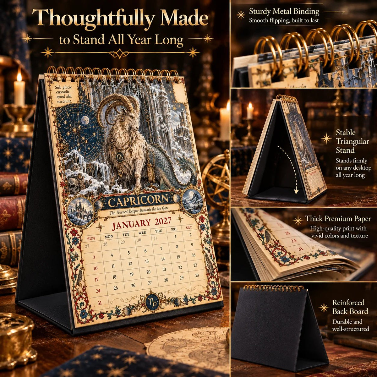 📅Hardcover-Spiral 2027 Zodiac Grimoire Calendar™ -✨12 Signs, 12 Forbidden Chapters