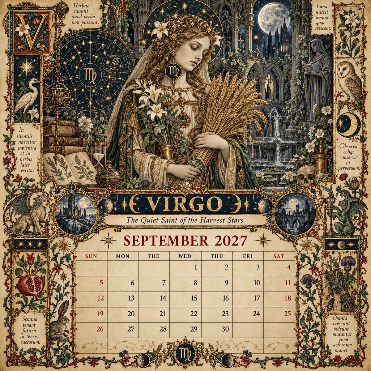 📅Hardcover-Spiral 2027 Zodiac Grimoire Calendar™ -✨12 Signs, 12 Forbidden Chapters
