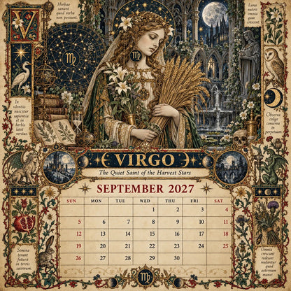 📅Hardcover-Spiral 2027 Zodiac Grimoire Calendar™ -✨12 Signs, 12 Forbidden Chapters