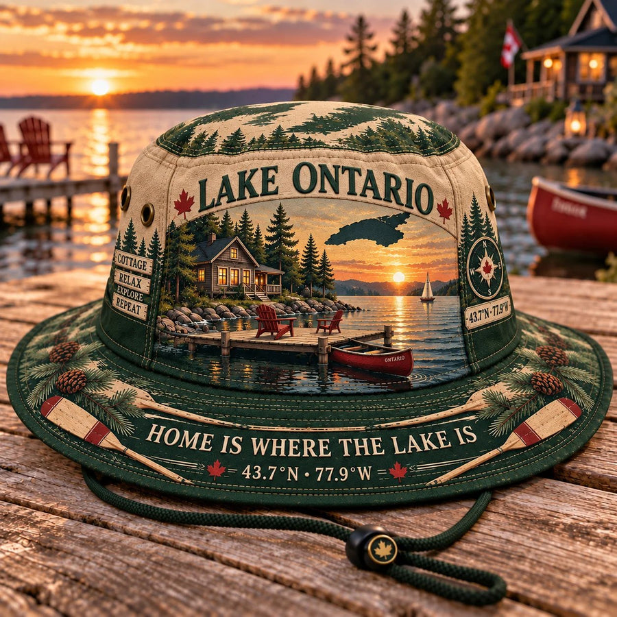 Lake Ontario boonie hat in forest green