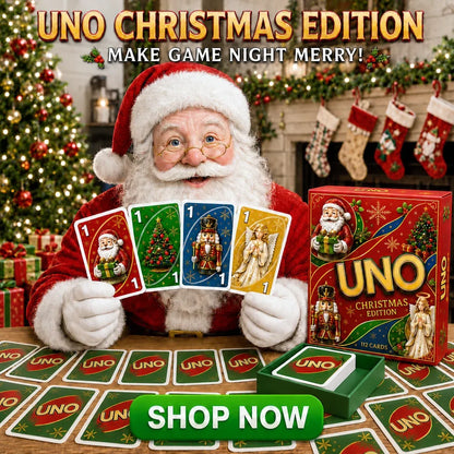 -🃏UNO Christmas Edition🎄 Holiday Family Card Game with 112 Festive Cards