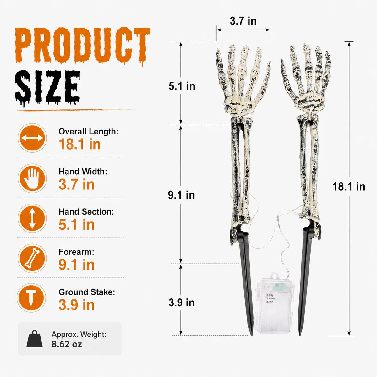 💀Skeletthand-Lichter – Verleihen Sie Ihrem Halloween-Weg einen gruseligen Glanz!🎃✨