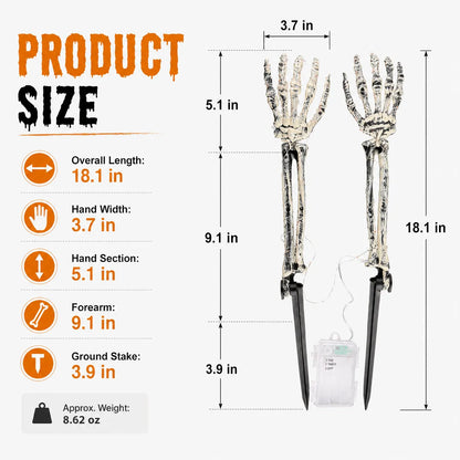 💀Skeletthand-Lichter – Verleihen Sie Ihrem Halloween-Weg einen gruseligen Glanz!🎃✨