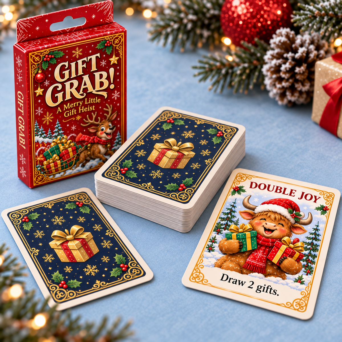 🎄GIFT GRAB! Christmas Party Card Game – 🎁A Merry Little Gift Heist