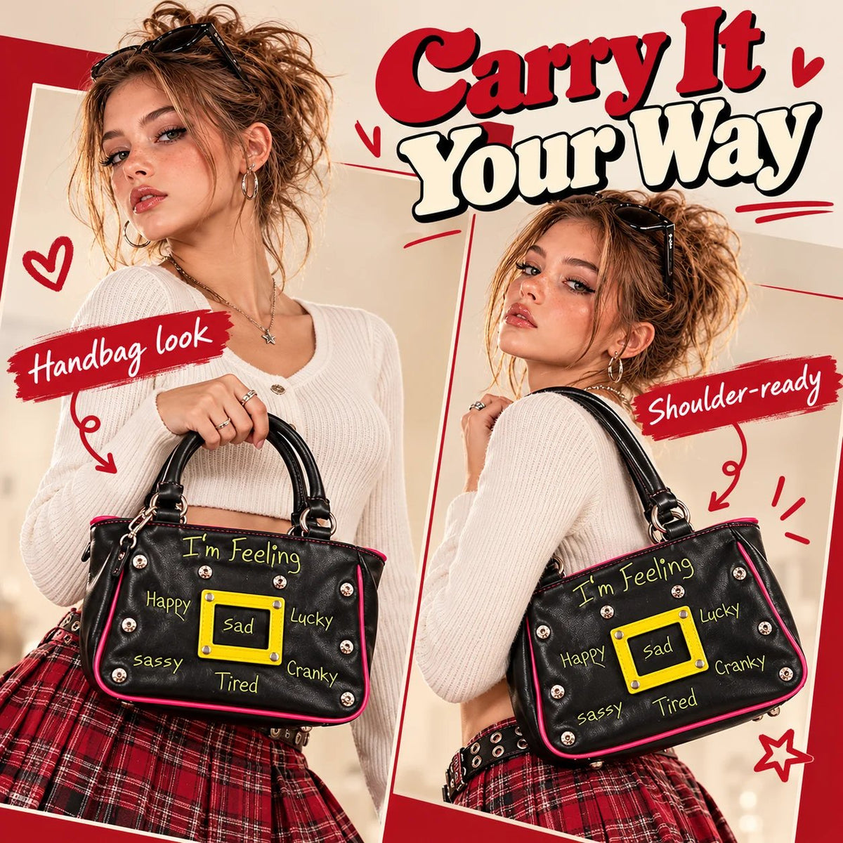 🔥 Y2K Mood Shoulder Bag – Change Your Mood, Change Your Style!