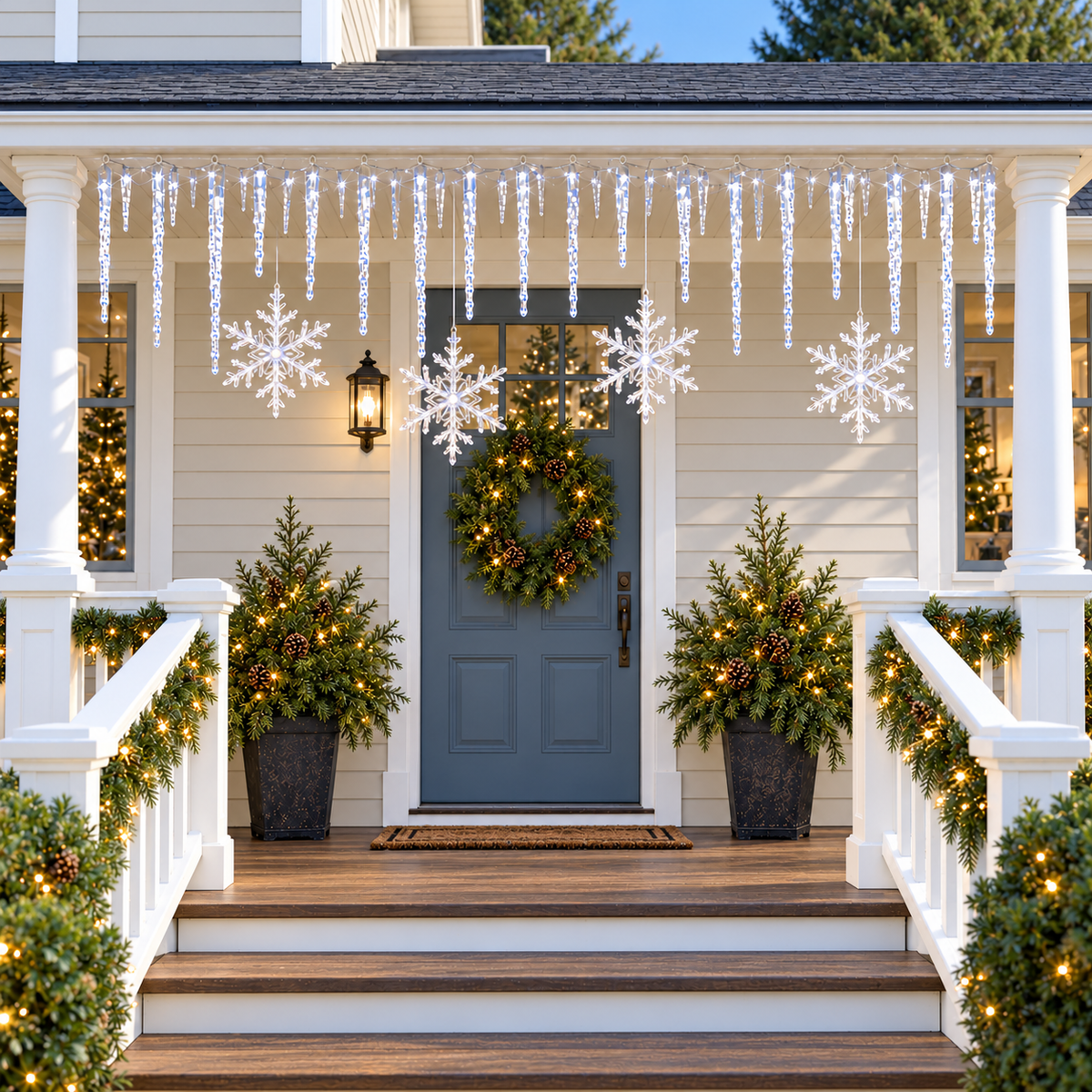 ❄️ Winter Glow – Snowflake & Icicle Christmas Lights ✨
