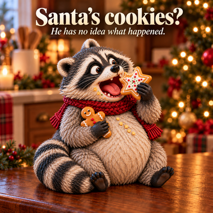 🎄🍪 Christmas Cookie Bandits – Funny Animal Figurine Collection