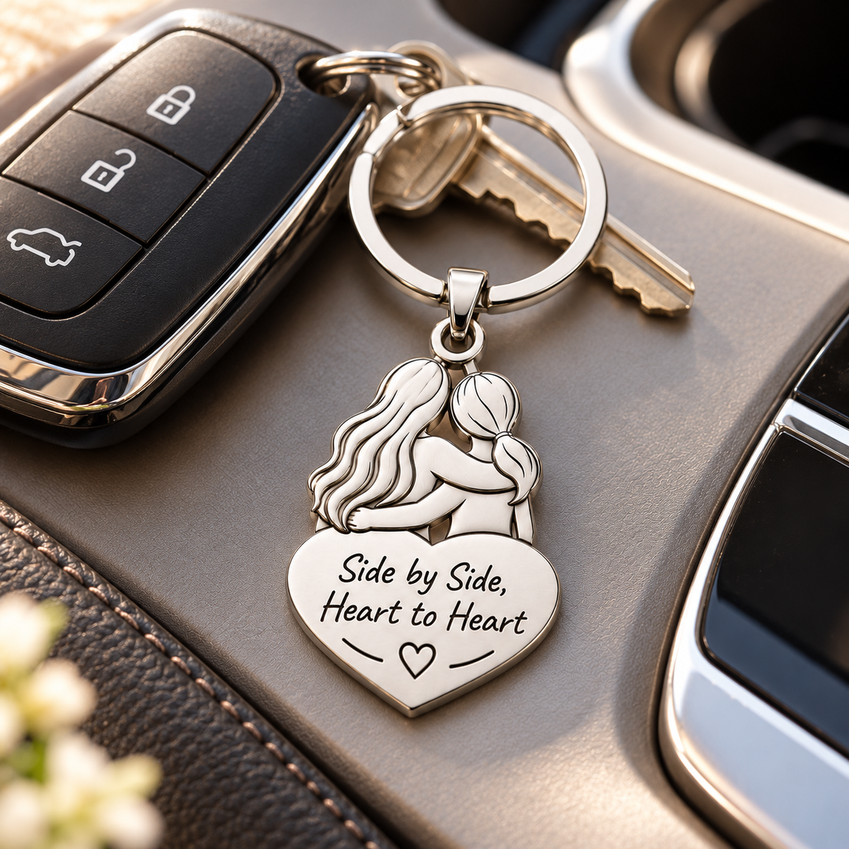 ❤️ Side by Side™ Friendship Keychain – Heart to Heart Best Friends Gift