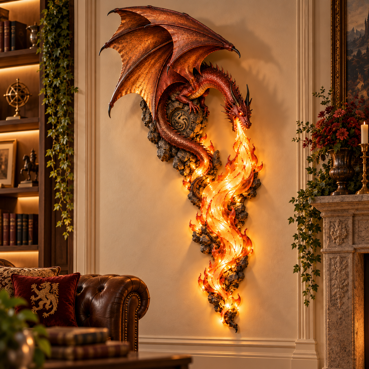 🔥😍Fiery Dragon Wall Sconce – A Bold Fantasy Accent for Your Home