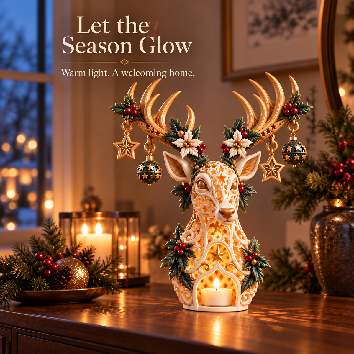 ✨ Christmas Starlight Reindeer Candle Holder