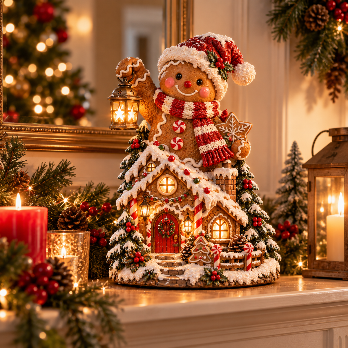 🎄✨ Cozy Christmas Cottage™ – Lighted Holiday Figurine Collection
