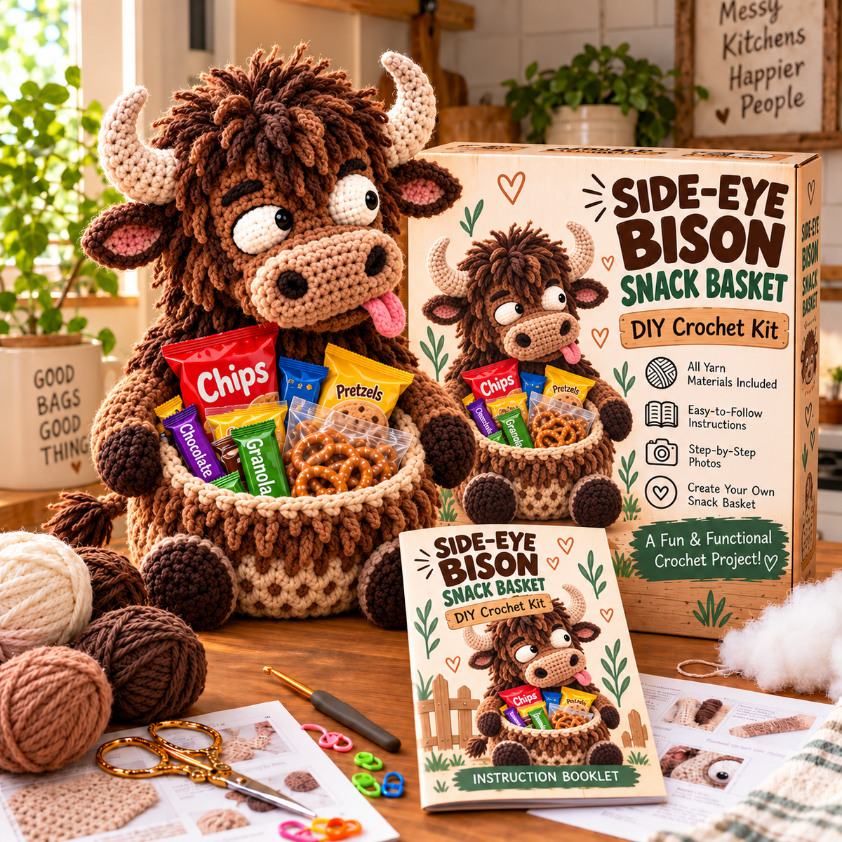 😂Quirky Crochet Animal Snack Baskets – Fun & Functional Decor