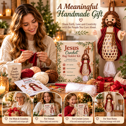 Jesus & Virgin Mary Crochet Bag Holder DIY Kit
