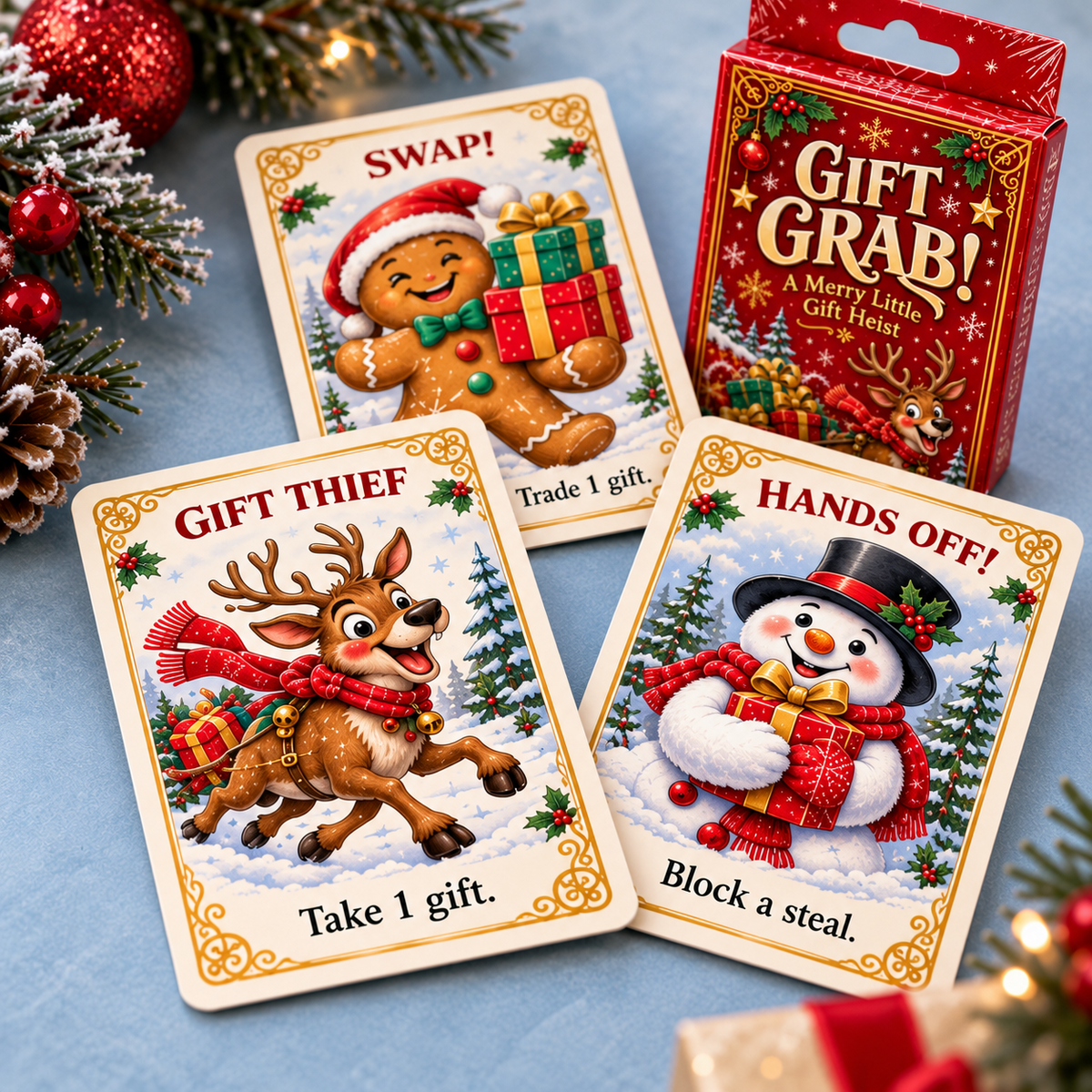 🎄GIFT GRAB! Christmas Party Card Game – 🎁A Merry Little Gift Heist