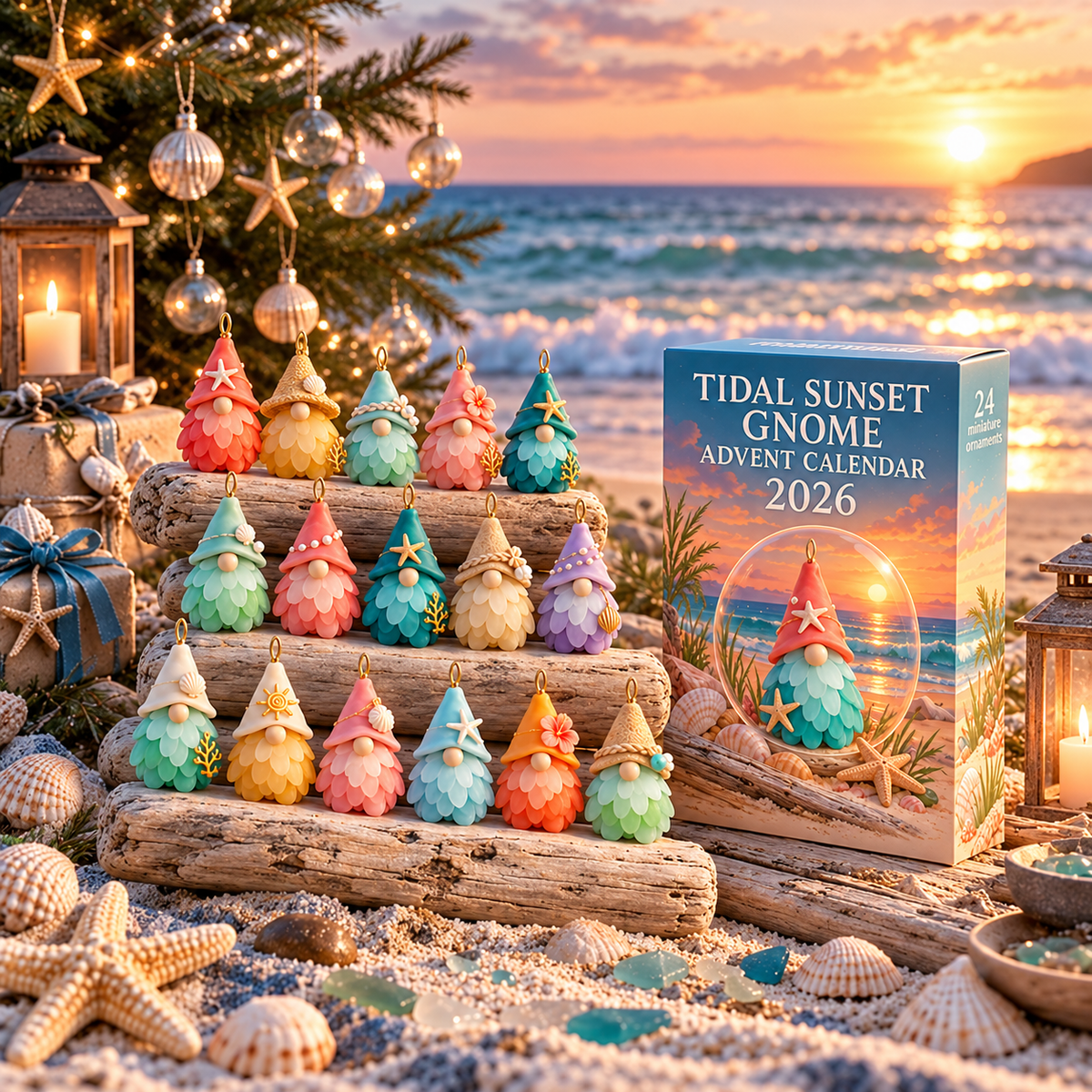 💙Sea Glass Gnome Advent Calendar 2026-🌊Shaped by Sea Nature & Crafted by Hand