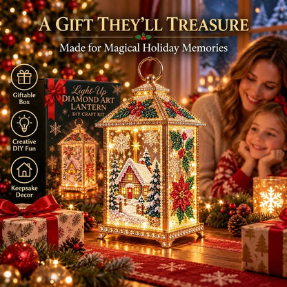 ✨ Christmas Glow — DIY Light-Up Diamond Art Lantern