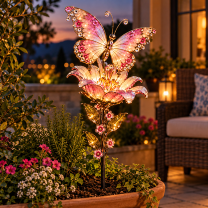 🦋FlutterBloom™ – Flapping Butterfly Solar Garden Light(✨Same as the video)