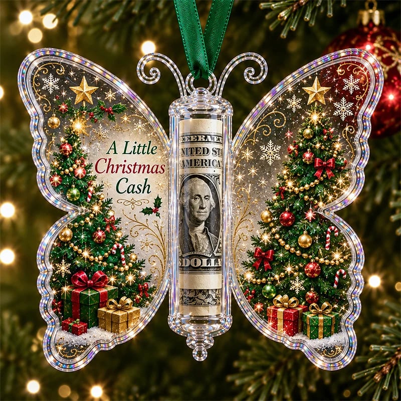 🦋💵 Adorno Mariposa Regalo Dinero de Navidad – Portadinero de Recuerdo Festivo 🎄✨