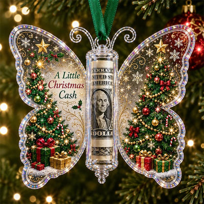 🦋💵 Adorno Mariposa Regalo Dinero de Navidad – Portadinero de Recuerdo Festivo 🎄✨