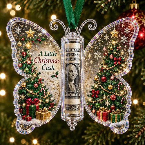 🦋💵 Adorno Mariposa Regalo Dinero de Navidad – Portadinero de Recuerdo Festivo 🎄✨
