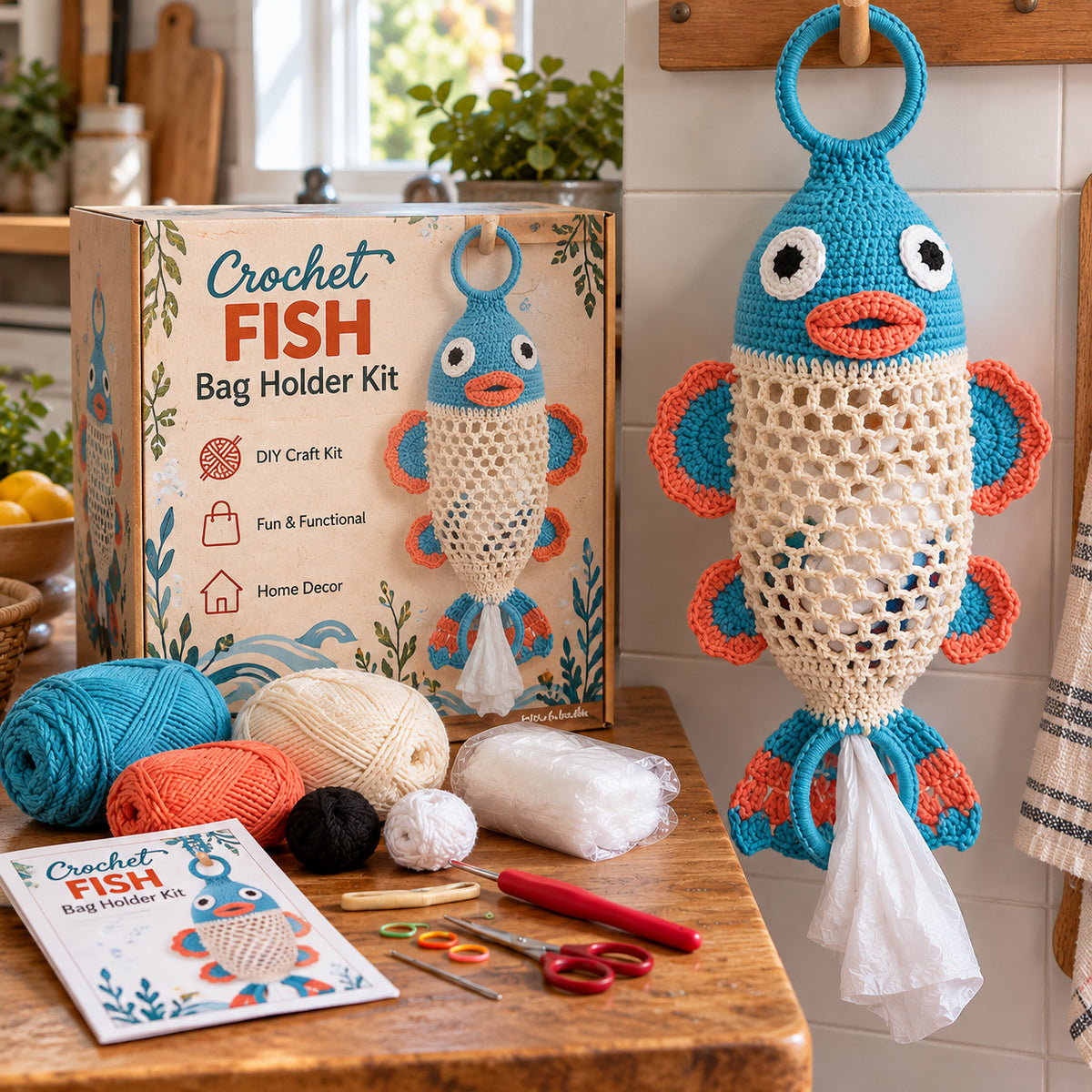 🧶Crochet Animal Bag Holder Kit – Cute & Functional DIY Home Storage