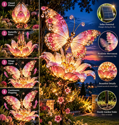 🦋FlutterBloom™ – Flapping Butterfly Solar Garden Light(✨Same as the video)