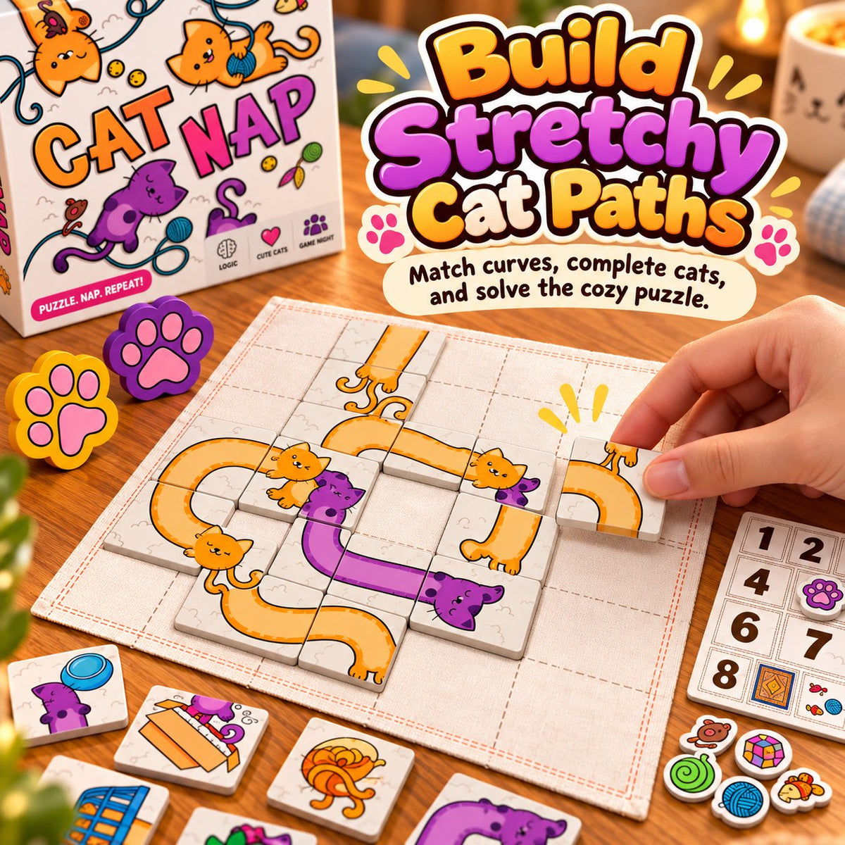 🐱Cat Nap Puzzle Game – A Fun Challenge for Cat Lovers(✨Buy 2 Free Shipping)