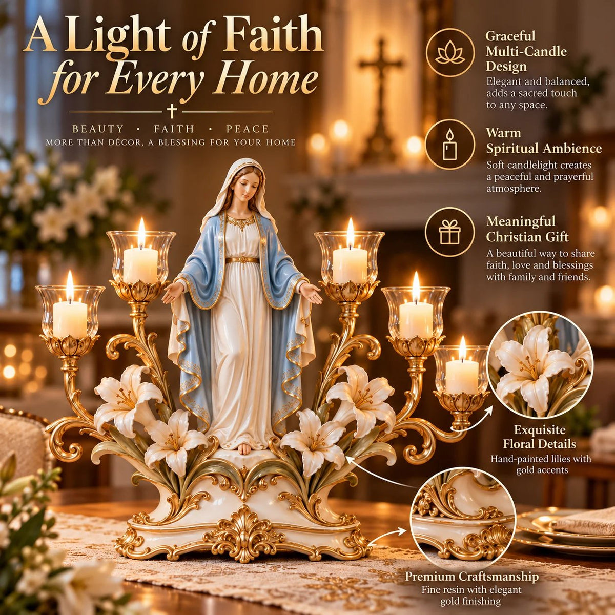 🕯️ Light of His Presence — Sacred Christian Candleholder ✝️
