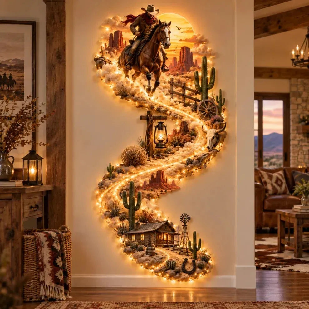 🔥Western Cowboy LED Wall Decor -✅Easy to assemble ✅Sturdiness