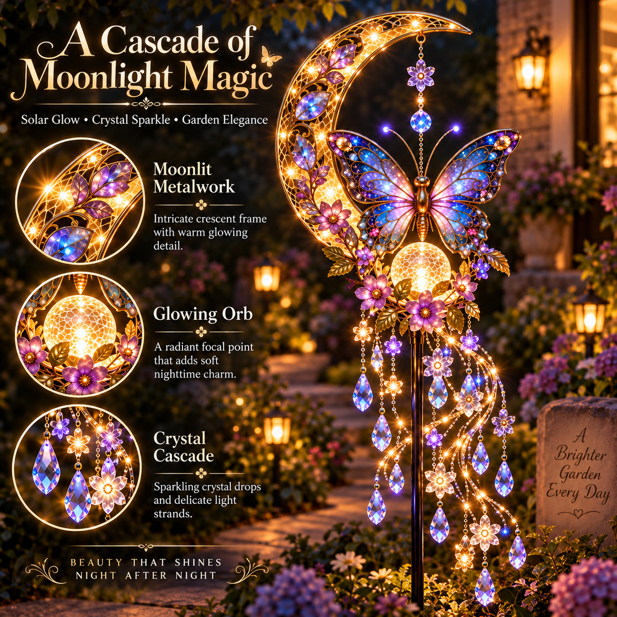 🦋Butterfly Moonlight Cascade-🌺A Little Moonlight Magic for Your Garden