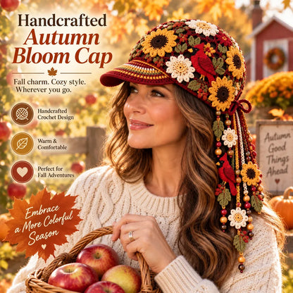 🔥Last Day 49% OFF 🍂 Women’s Handcrafted Crochet Autumn Bloom Cap | 6 Designs