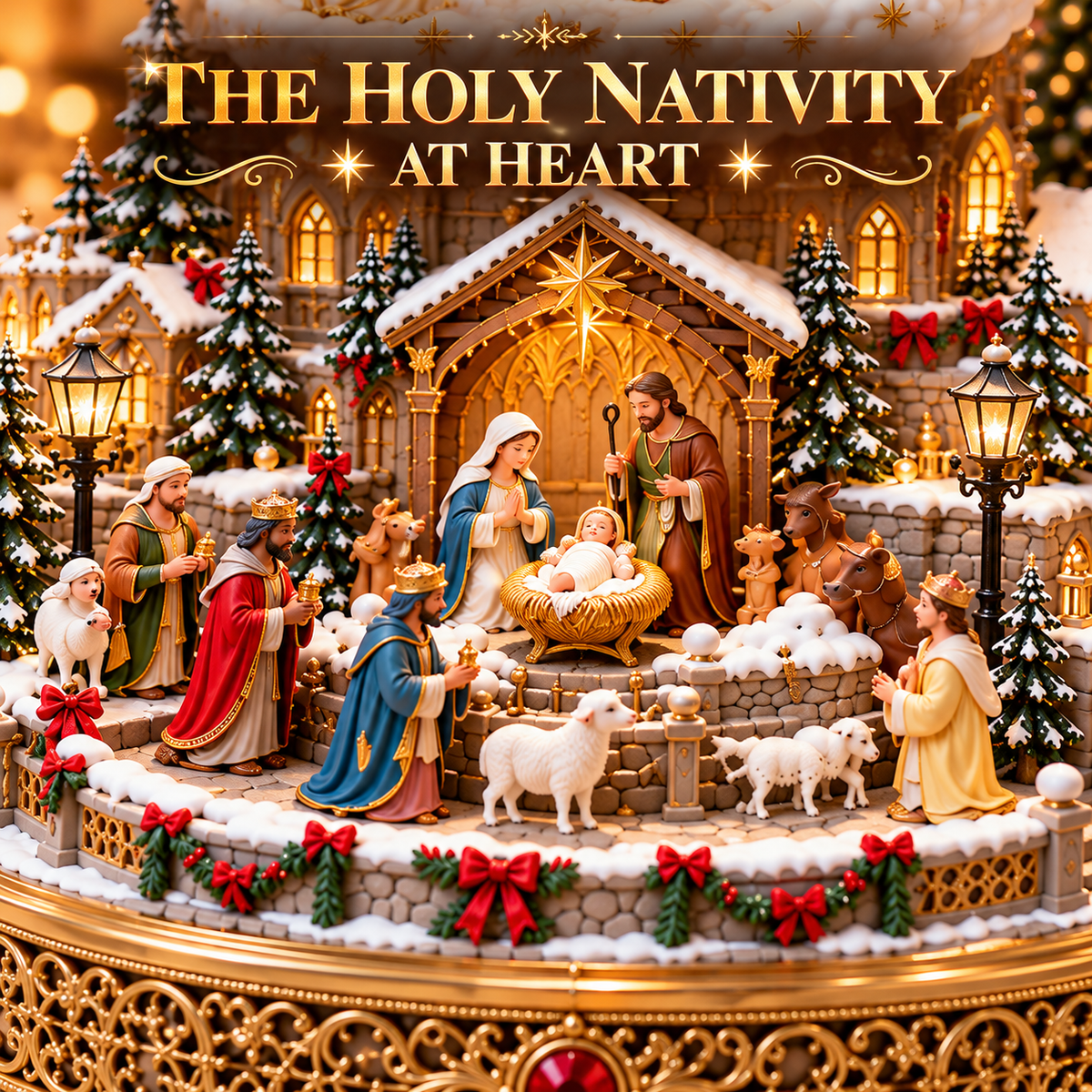✨ Heavenly Angel Choir - Lighted & Rotating Christmas Nativity Village
