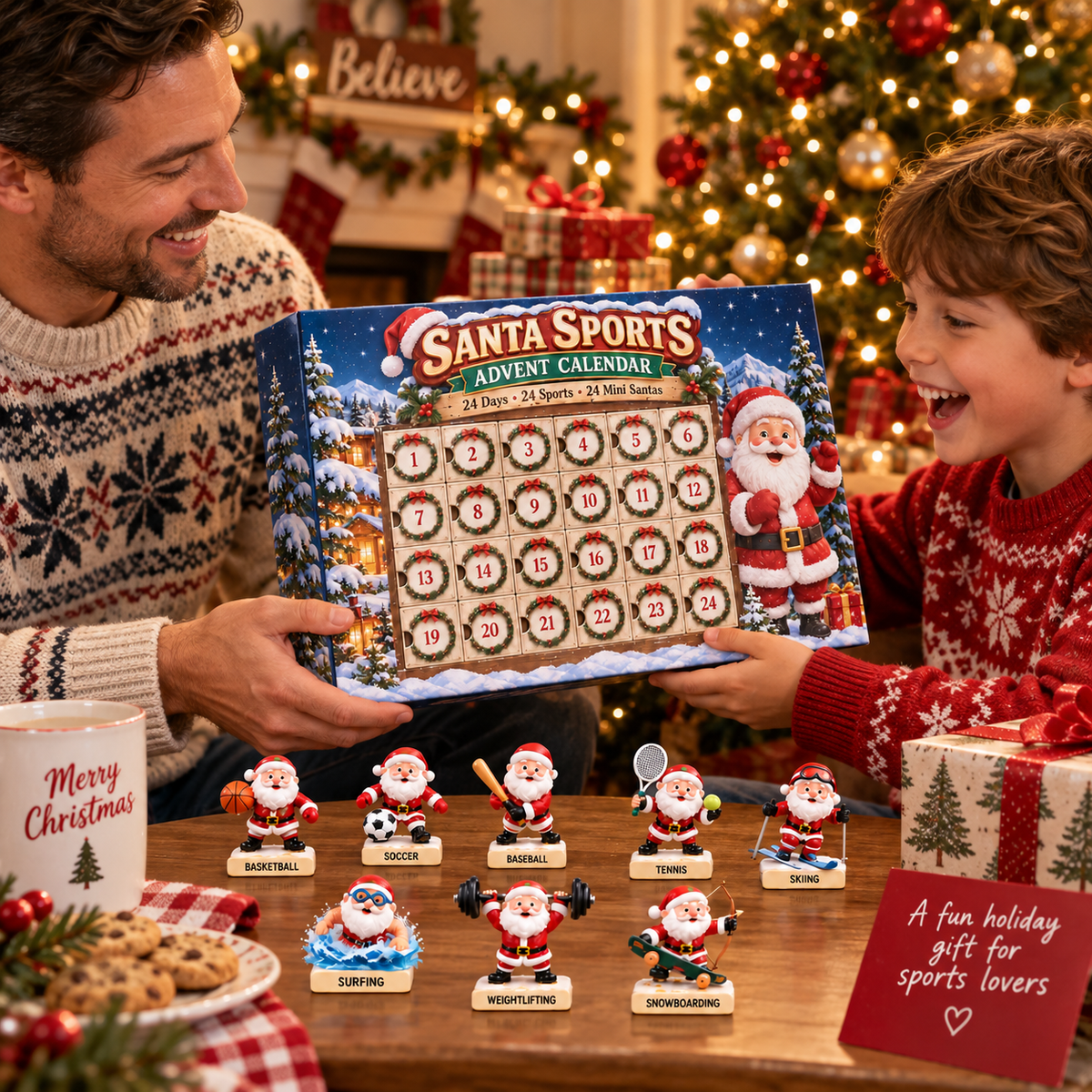 🎅🚴Santa Sports Advent Calendar – 24 Days of Mini Sports Santas⛹️🏌️