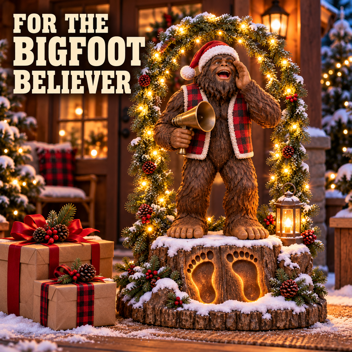 🎄 Bigfoot’s Christmas Call – Festival-Inspired Lighted Porch & Yard Display