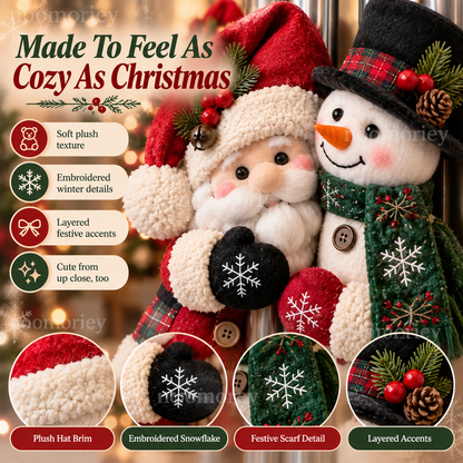 🎄 Santa & Snowman Christmas Handle Decor Set