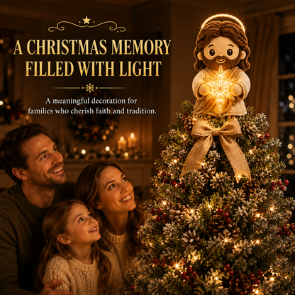 🙏 Cute Jesus Christmas Tree Topper – A Touch of Faith for the Holidays